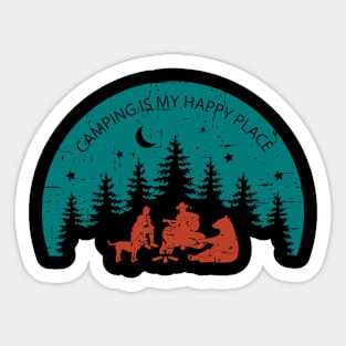 Camping my happy place Sticker